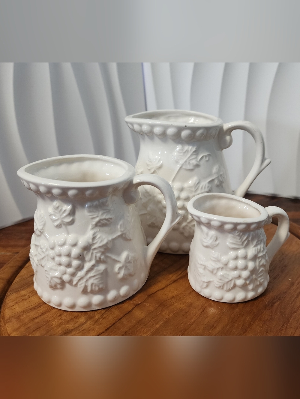 Vintage White Ceramic Measuring Cups